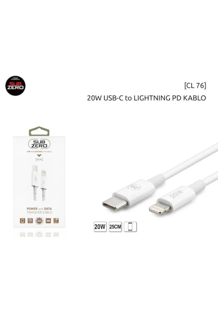 INNOVAR | Subzero Cl76 Usb-c To Lıghtnıng 20 W Pd Kablo 25 Cm