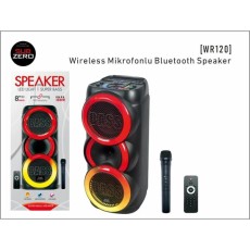 INNOVAR | Subzero WR120 Profosyonel Işıklı Kablosuz Tek Mikrofonlu Bluetooth Speaker 8"x2 ( Tws Özelliği ) Karaoke Rgb Parti